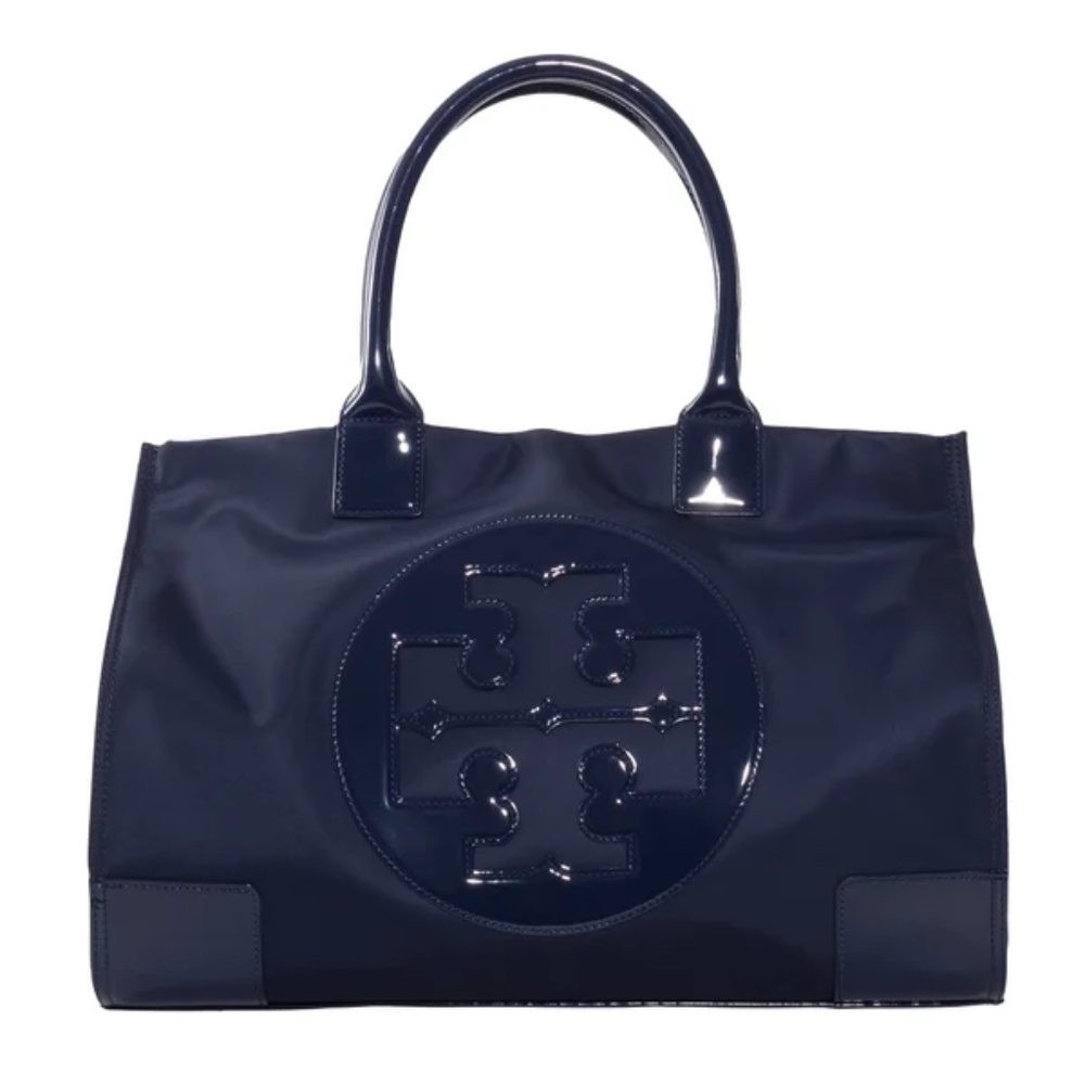 Tory Burch French Navy Nylon Ella Tote~Vintage~Classic~